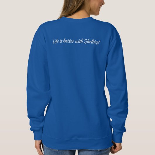 Shelties Pulling Sled, Schneeferien Weihnachten Sweatshirt (Rückseite)