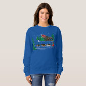 Shelties Pulling Sled, Snowing Holiday Weihnachten Sweatshirt (Vorne ganz)