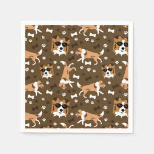 Shelties Shetland Sheepdog Collie Dog Pattern Napk Serviette