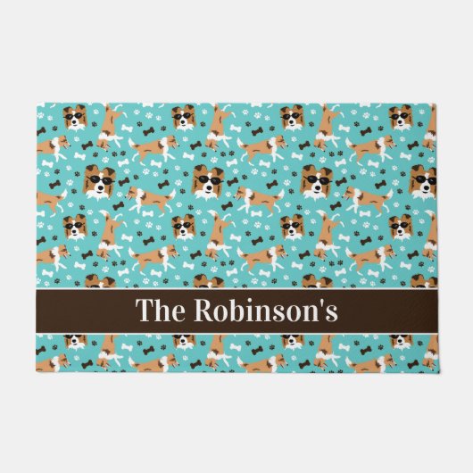 Shelties Shetland Sheepdog Dog Collie Personalisie Fußmatte (Vorderseite)
