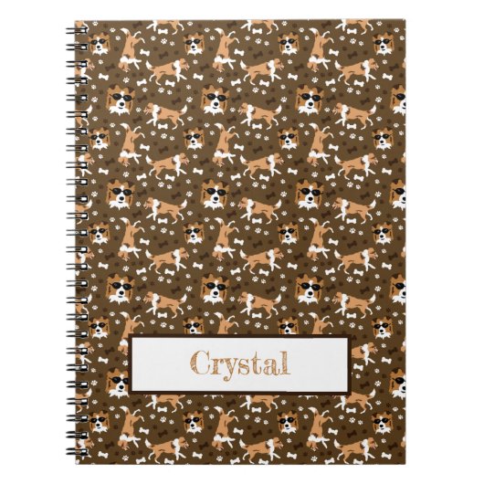 Shelties Shetland Sheepdog Muster Brown Notebook Notizblock (Vorderseite)