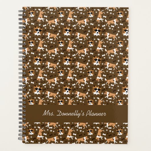 Shelties Shetland Sheepdog Muster Brown Planner Planer (Vorderseite)