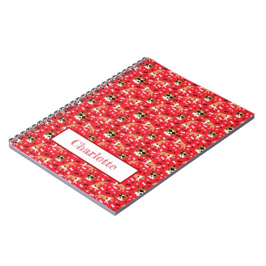 Shelties Shetland Sheepdog Muster Red Notebook Notizblock (Linke Seite)