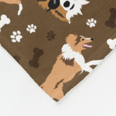 Shelties Shetland Sheepdog Niedlich Hunde Pawprint Fleecedecke (Ecke)