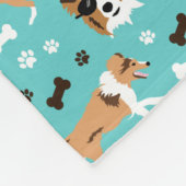 Shelties Shetland Sheepdog Niedlich Hunde Pawprint Fleecedecke (Ecke)