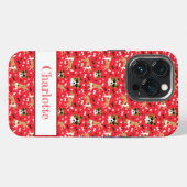 Shelties Shetland Sheepdog Pattern Red iPhone Hülle (Rückseite (Horizontal))