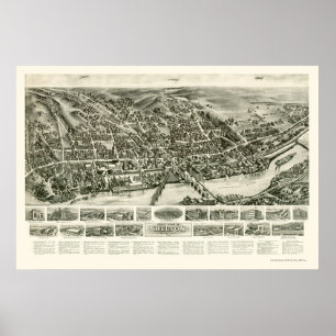 Shelton, panoramische Karte CT - 1919 Poster