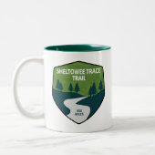 Sheltowee Wanderweg Kentucky Tennessee Zweifarbige Tasse (Links)