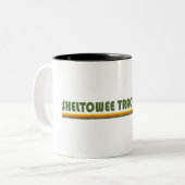 Sheltowee Wanderweg Kentucky Tennessee Zweifarbige Tasse (Vorderseite Links)