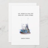 Shem Creek - Charleston Feiertagskarte (Vorne/Hinten)