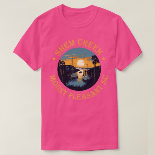 Shem Creek Sunset Mount Angenehme SC Gold Version T-Shirt (Design vorne)