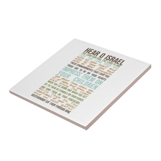 Shema Gebet auf englisch auf Fliesen-Untersetzer Fliese (Seite)