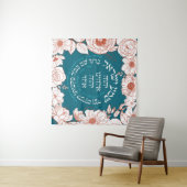 Shema Israel in Hebräisch | Jüdische Blume Wandteppich (Beispiel (Horizontal))