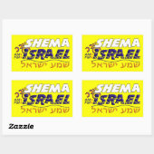 Shema Israel Rechteckiger Aufkleber (Blatt)