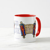 Shema on a Extravagant Scroll - Personalisiert Tasse (VorderseiteRechts)