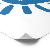 Shemesh - Blue Sun auf Hebräisch Poster (Ecke)