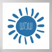 Shemesh - Blue Sun auf Hebräisch Poster (Vorne)