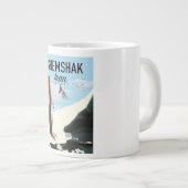 Shemshak Iran Ski-Plakat. Jumbo-Tasse (Vorderseite Rechts)