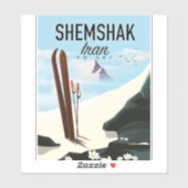 Shemshak Iran Ski Poster. Aufkleber (Blatt)