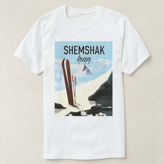 Shemshak Iran Ski Poster. T-Shirt (Design vorne)
