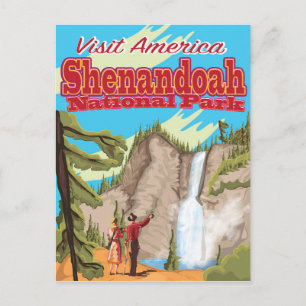 Shenandoa National Park und Preserve Reiseposter Postkarte