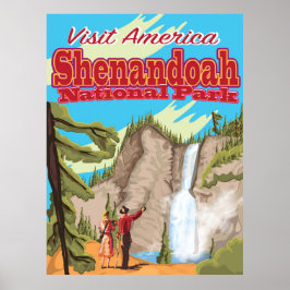 Shenandoa Nationalpark und Reservieren Travel Post Poster