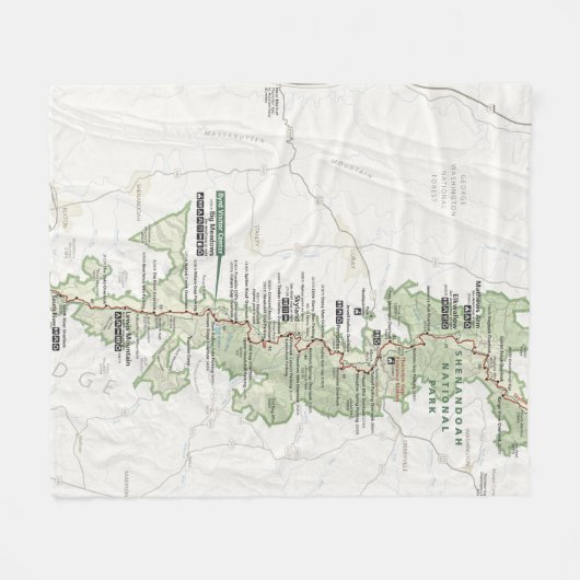 Shenandoah Kartendecke Fleecedecke (Vorderseite (Horizontal))