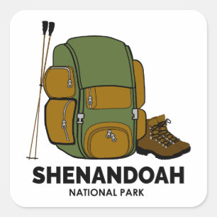 Shenandoah National Park Backpack Quadratischer Aufkleber