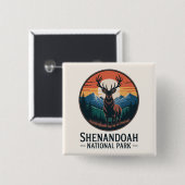 Shenandoah National Park Deer Emblem Button (Vorne & Hinten)