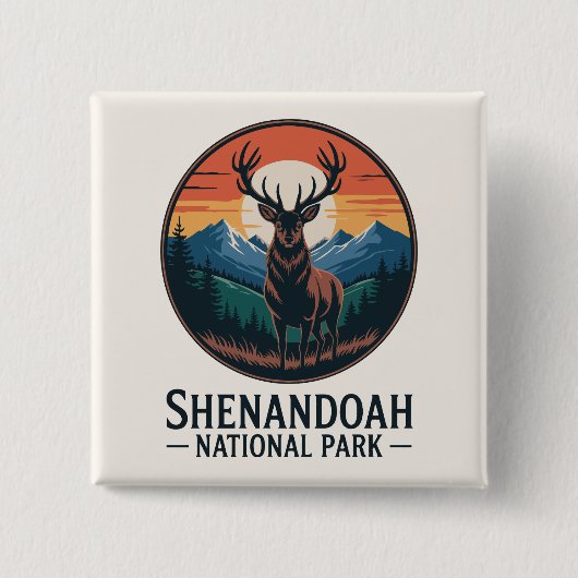 Shenandoah National Park Deer Emblem Button (Vorderseite)