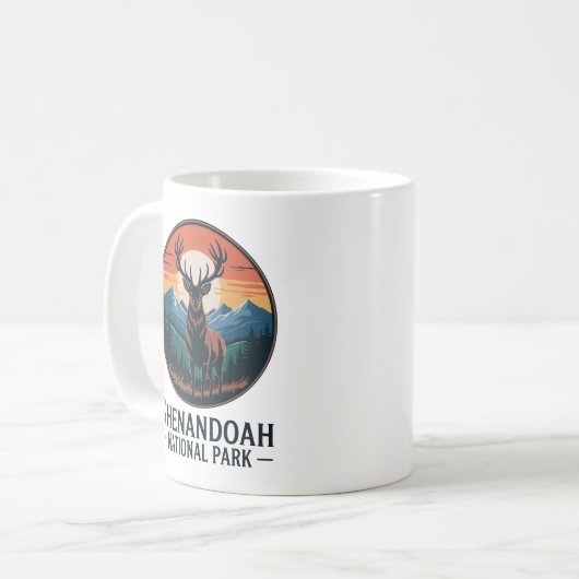 Shenandoah National Park Deer Emblem Kaffeetasse (Vorderseite Links)