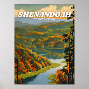 Shenandoah National Park Illustration Retro Classi Poster