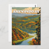 Shenandoah National Park Illustration Retro Classi Postkarte (Vorne/Hinten)