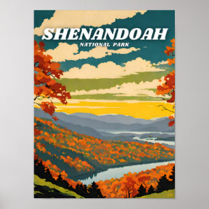 Shenandoah National Park Illustrationstext Poster