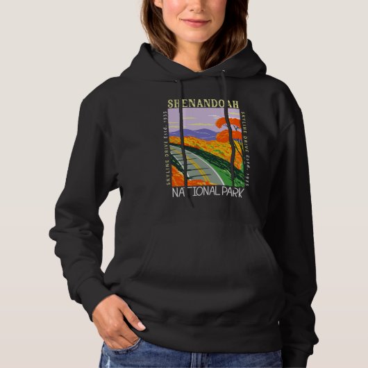 Shenandoah National Park Skyline Drive Distressed Hoodie (Vorderseite)