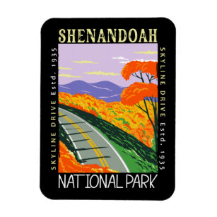 Shenandoah National Park Skyline Drive Distressed Magnet