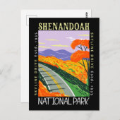 Shenandoah National Park Skyline Drive Distressed Postkarte (Vorne/Hinten)