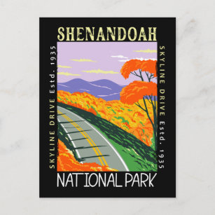 Shenandoah National Park Skyline Drive Distressed Postkarte
