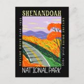 Shenandoah National Park Skyline Drive Distressed Postkarte (Vorderseite)