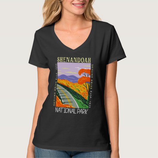 Shenandoah National Park Skyline Drive Distressed T-Shirt (Vorderseite)