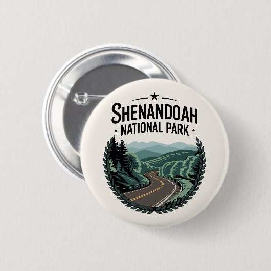 Shenandoah National Park Skyline Drive View Design Button (Vorne & Hinten)
