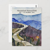 Shenandoah National Park Skyline fahren Wasserfarb Postkarte (Vorne/Hinten)