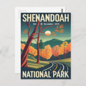 Shenandoah National Park Skyline fahren Wasserfarb Postkarte (Vorne/Hinten)