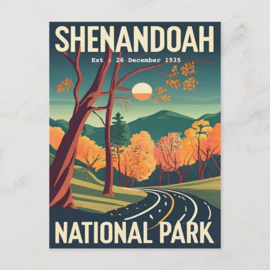 Shenandoah National Park Skyline fahren Wasserfarb Postkarte (Vorderseite)