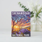 Shenandoah National Park Skyline fahren Wasserfarb Postkarte (Stehend Vorderseite)