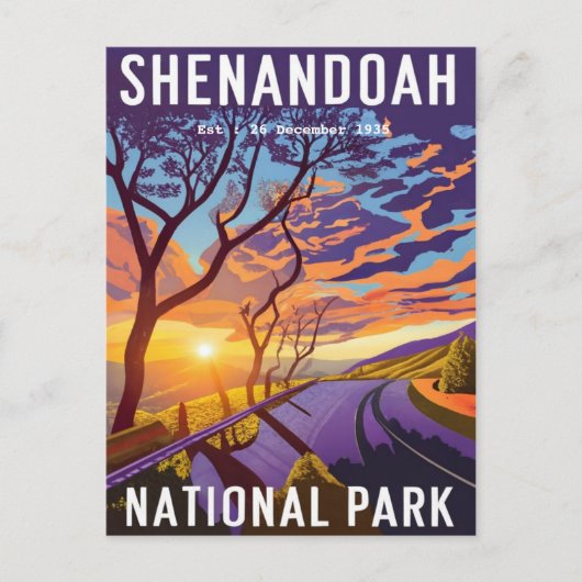 Shenandoah National Park Skyline fahren Wasserfarb Postkarte (Vorderseite)