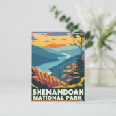 Shenandoah National Park Skyline Wasserfarbe Postkarte (Stehend Vorderseite)