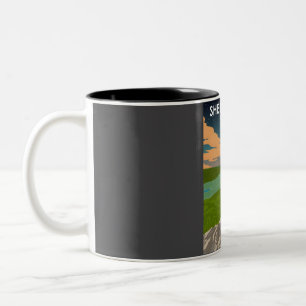 Shenandoah Nationalpark bei Nacht Vintage Minimal Zweifarbige Tasse