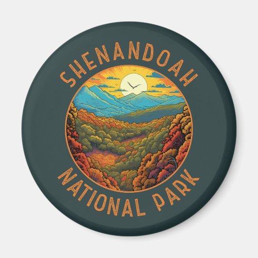 Shenandoah Nationalpark Distressed Circle Magnet (Vorne)