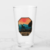 Shenandoah Nationalpark Hirsch Minimal Retro Emble Glas (Vorderseite)